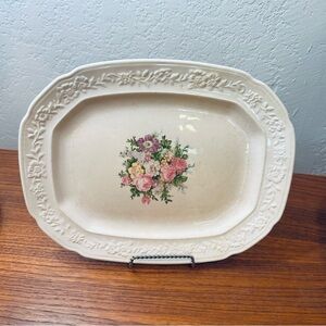 Floral Embossed Ceramic Platter